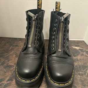 Dr Martens Sinclair Milled Napa leather platform boots.